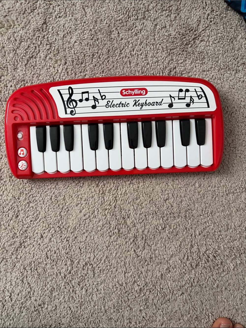 Schylling Red Electric Keyboard - Portable Kids Music Toy